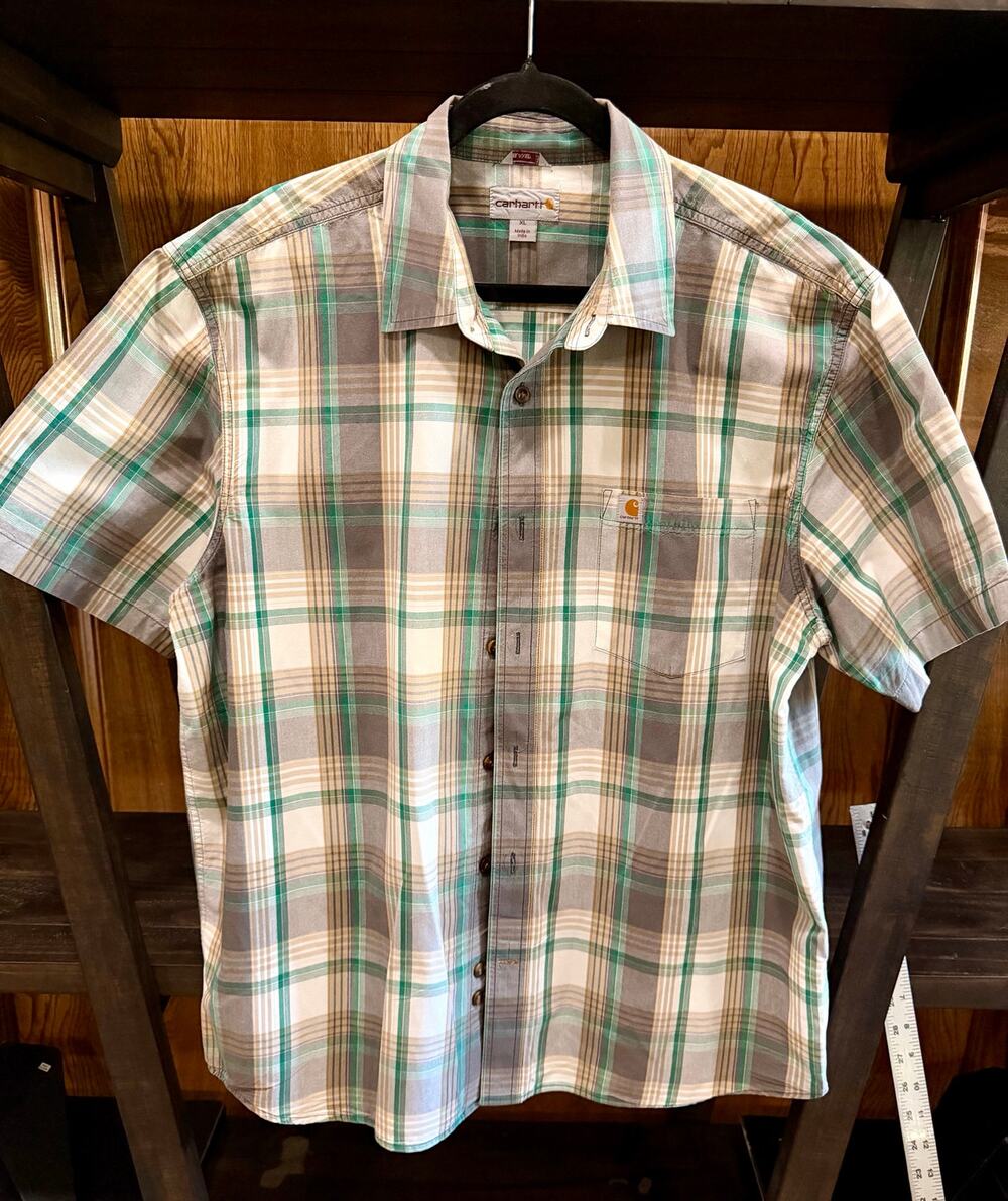 Carhartt Men’s XL Plaid Cotton Short Sleeve Work Shirt